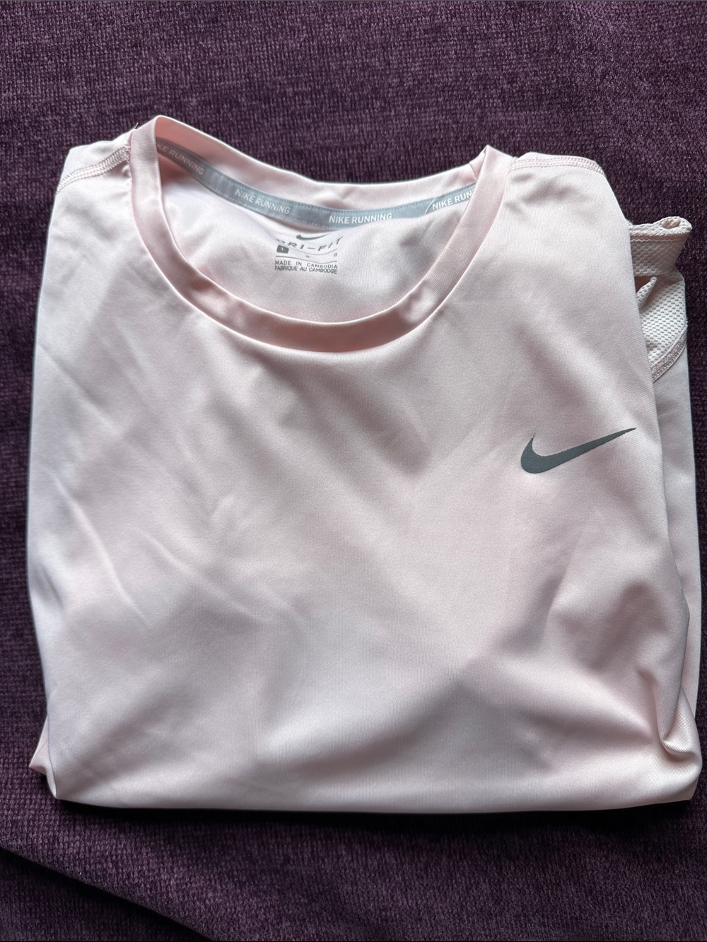 Nike Pale Pink Short Sleeve Running Tee